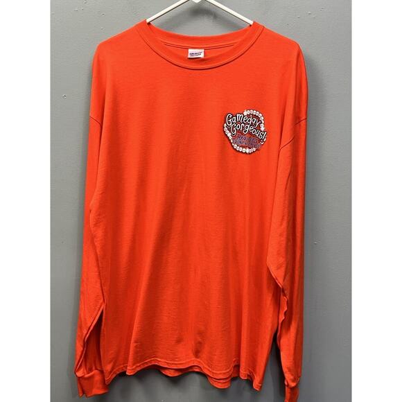 Gameday Gorgeous Longsleeve T-Shirt‎ Womens XL Gildan Tailgate Pearls Orange - Picture 2 of 7